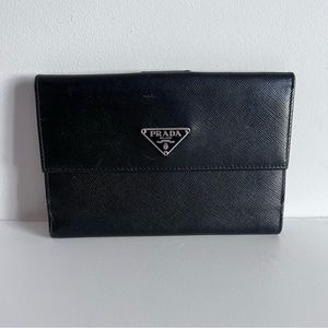 Authentic Prada Black Leather Wallet